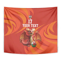 Custom Wales Football Go Champions Tapestry Cymru am byth Red Style