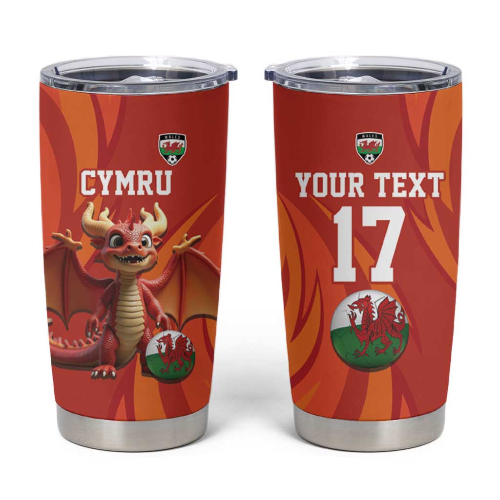 Custom Wales Football Go Champions Tumbler Cup Cymru am byth Red Style