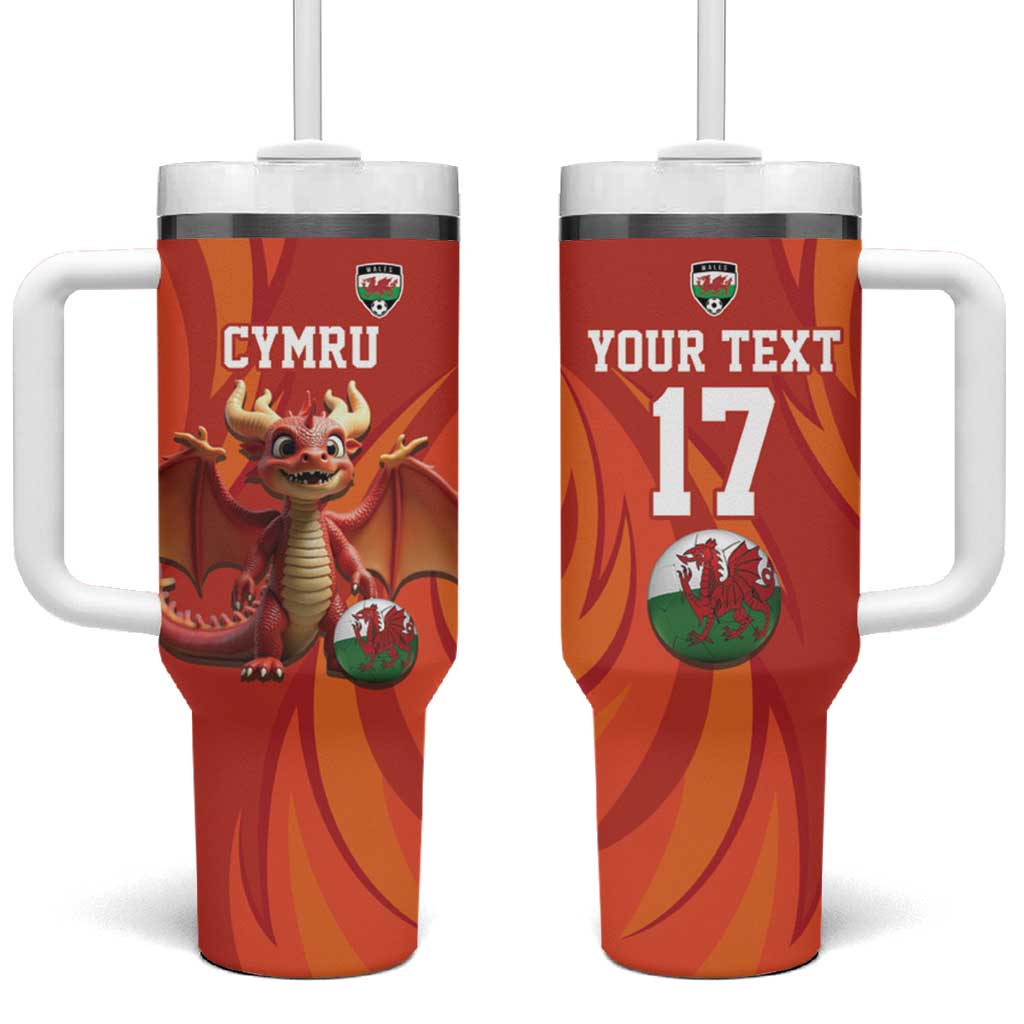 Custom Wales Football Go Champions Tumbler With Handle Cymru am byth Red Style