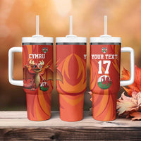 Custom Wales Football Go Champions Tumbler With Handle Cymru am byth Red Style