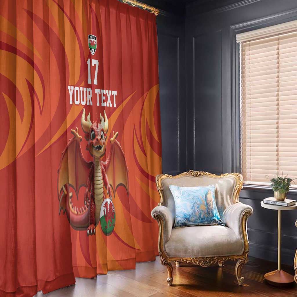 Custom Wales Football Go Champions Window Curtain Cymru am byth Red Style