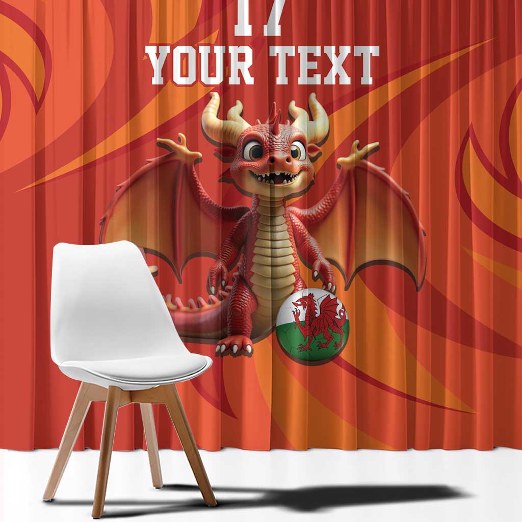 Custom Wales Football Go Champions Window Curtain Cymru am byth Red Style