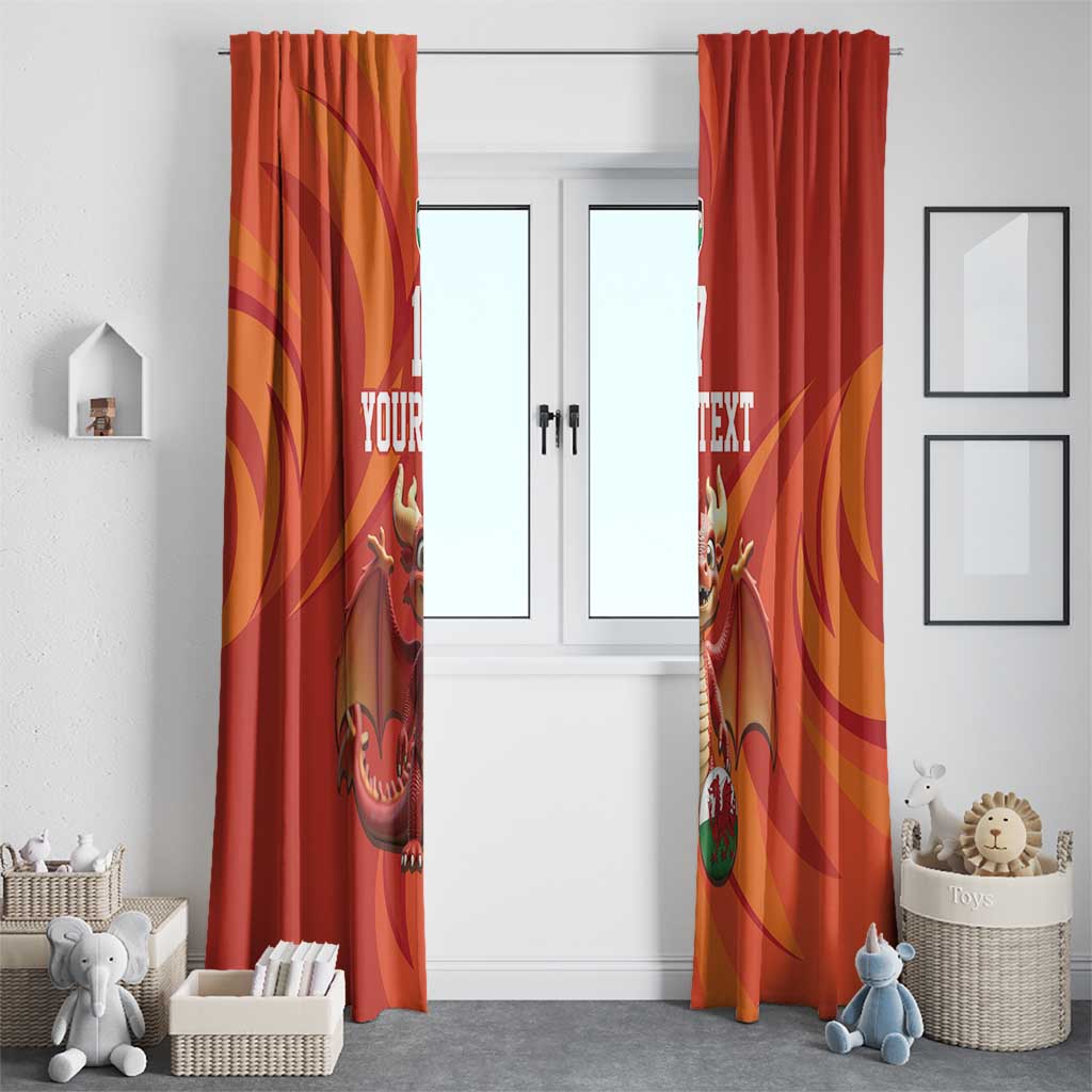 Custom Wales Football Go Champions Window Curtain Cymru am byth Red Style
