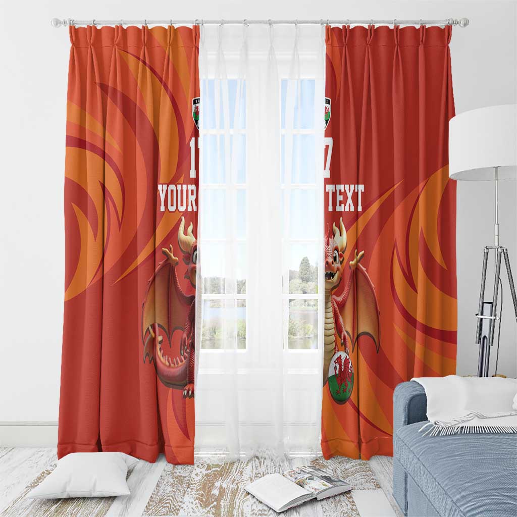 Custom Wales Football Go Champions Window Curtain Cymru am byth Red Style