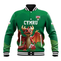 Custom Wales Football Go Champions Baseball Jacket Cymru am byth Green Style