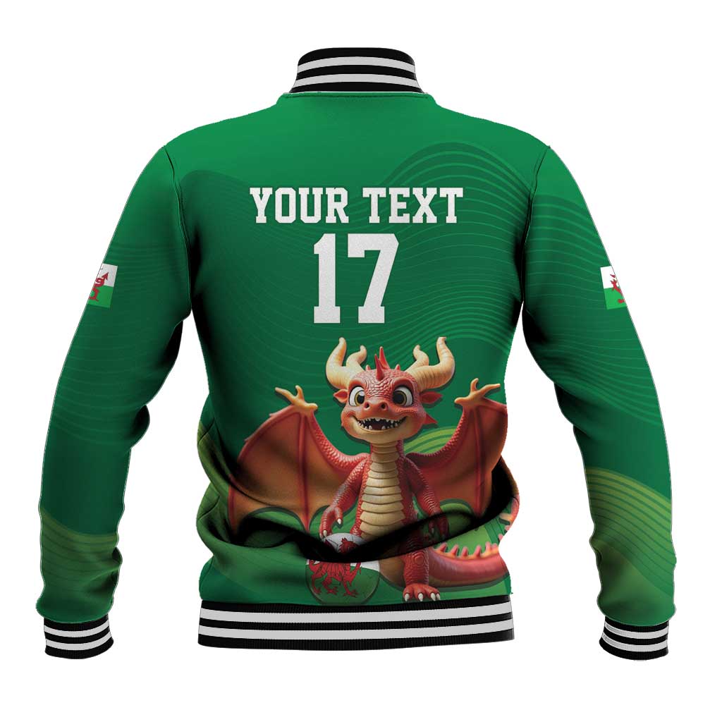 Custom Wales Football Go Champions Baseball Jacket Cymru am byth Green Style
