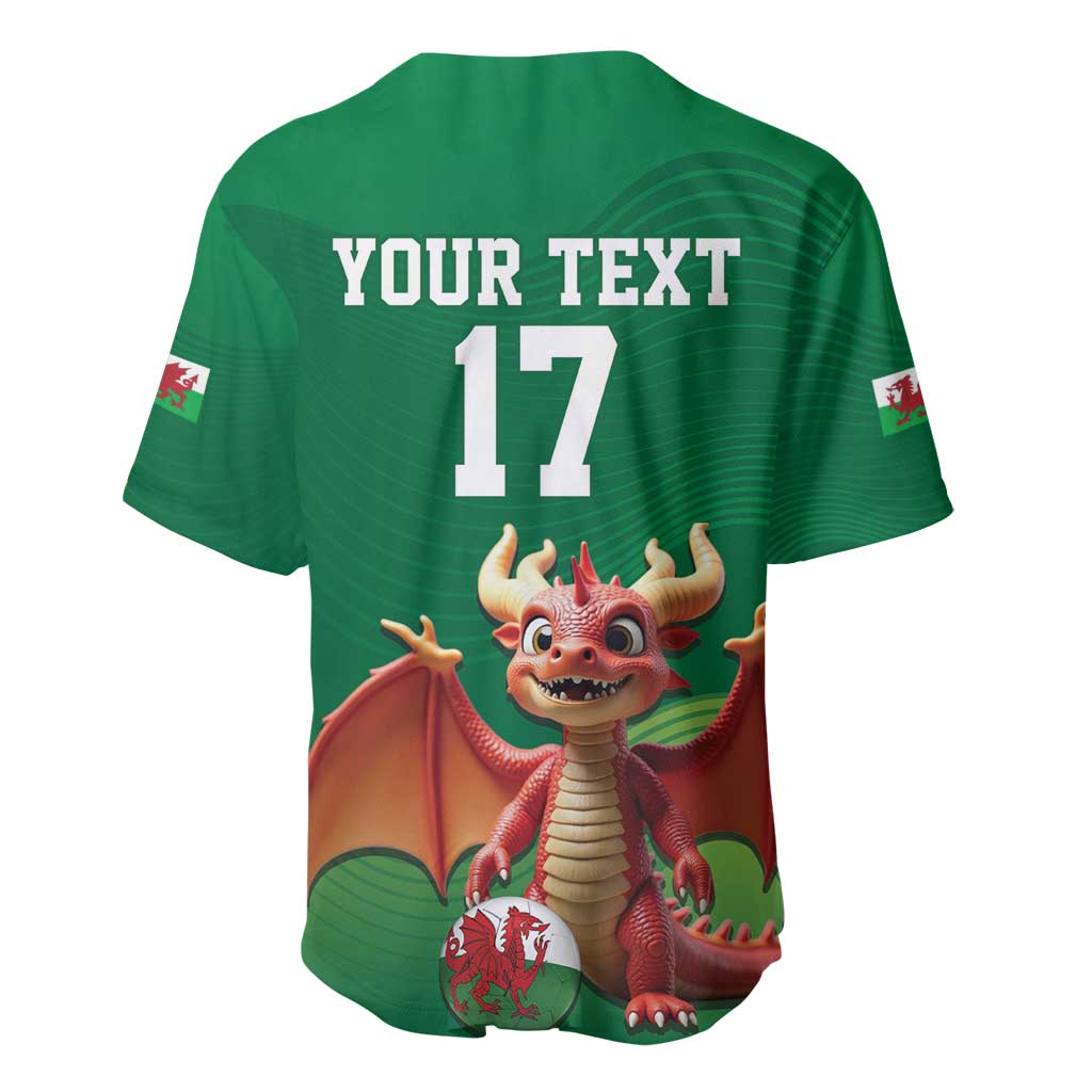 Custom Wales Football Go Champions Baseball Jersey Cymru am byth Green Style