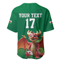 Custom Wales Football Go Champions Baseball Jersey Cymru am byth Green Style