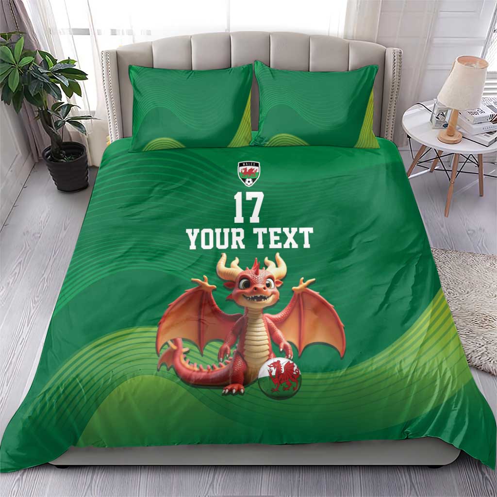 Custom Wales Football Go Champions Bedding Set Cymru am byth Green Style