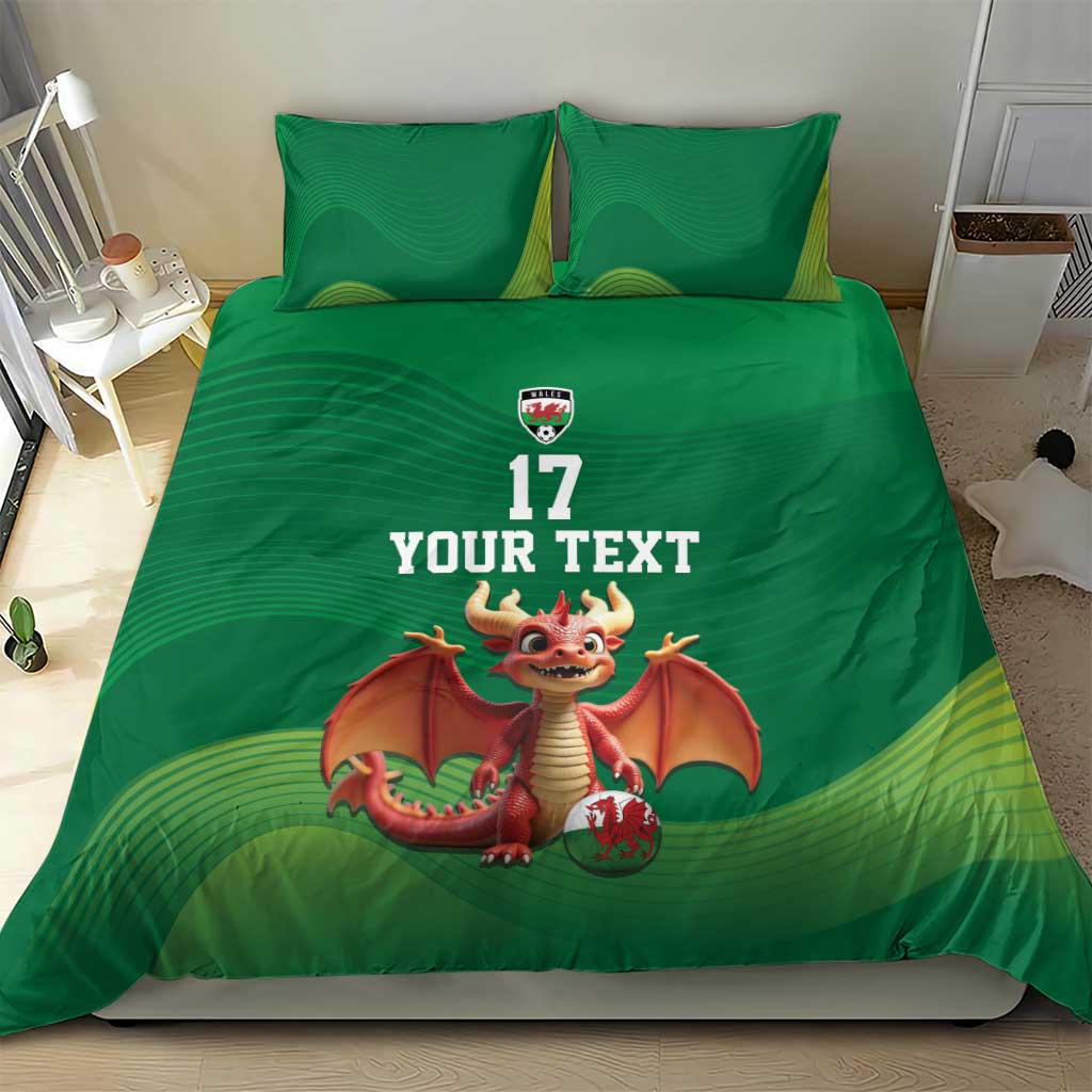 Custom Wales Football Go Champions Bedding Set Cymru am byth Green Style