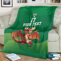 Custom Wales Football Go Champions Blanket Cymru am byth Green Style