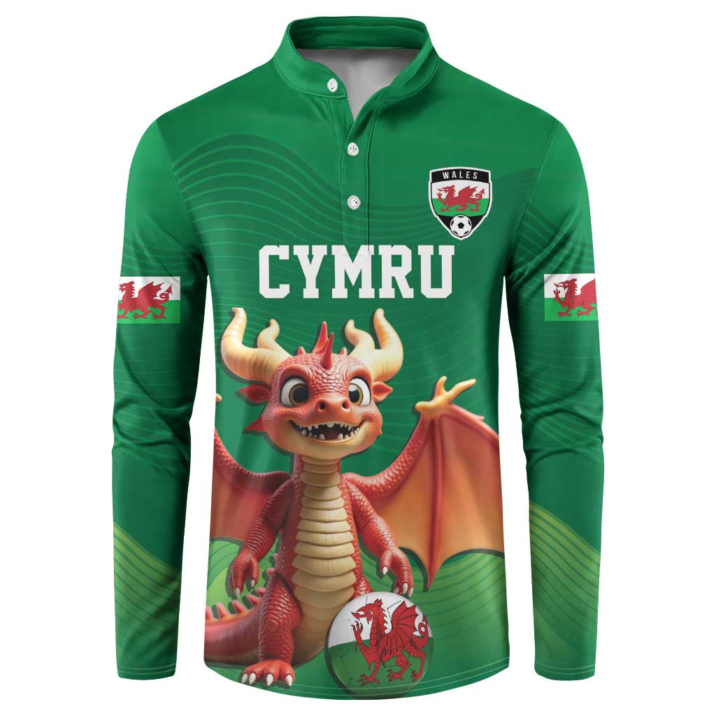 Custom Wales Football Go Champions Button Sweatshirt Cymru am byth Green Style