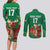 Custom Wales Football Go Champions Couples Matching Long Sleeve Bodycon Dress and Long Sleeve Button Shirt Cymru am byth Green Style