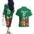 Custom Wales Football Go Champions Couples Matching Off The Shoulder Long Sleeve Dress and Hawaiian Shirt Cymru am byth Green Style