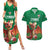 Custom Wales Football Go Champions Couples Matching Summer Maxi Dress and Hawaiian Shirt Cymru am byth Green Style