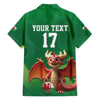 Custom Wales Football Go Champions Family Matching Long Sleeve Bodycon Dress and Hawaiian Shirt Cymru am byth Green Style