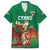 Custom Wales Football Go Champions Family Matching Off Shoulder Maxi Dress and Hawaiian Shirt Cymru am byth Green Style