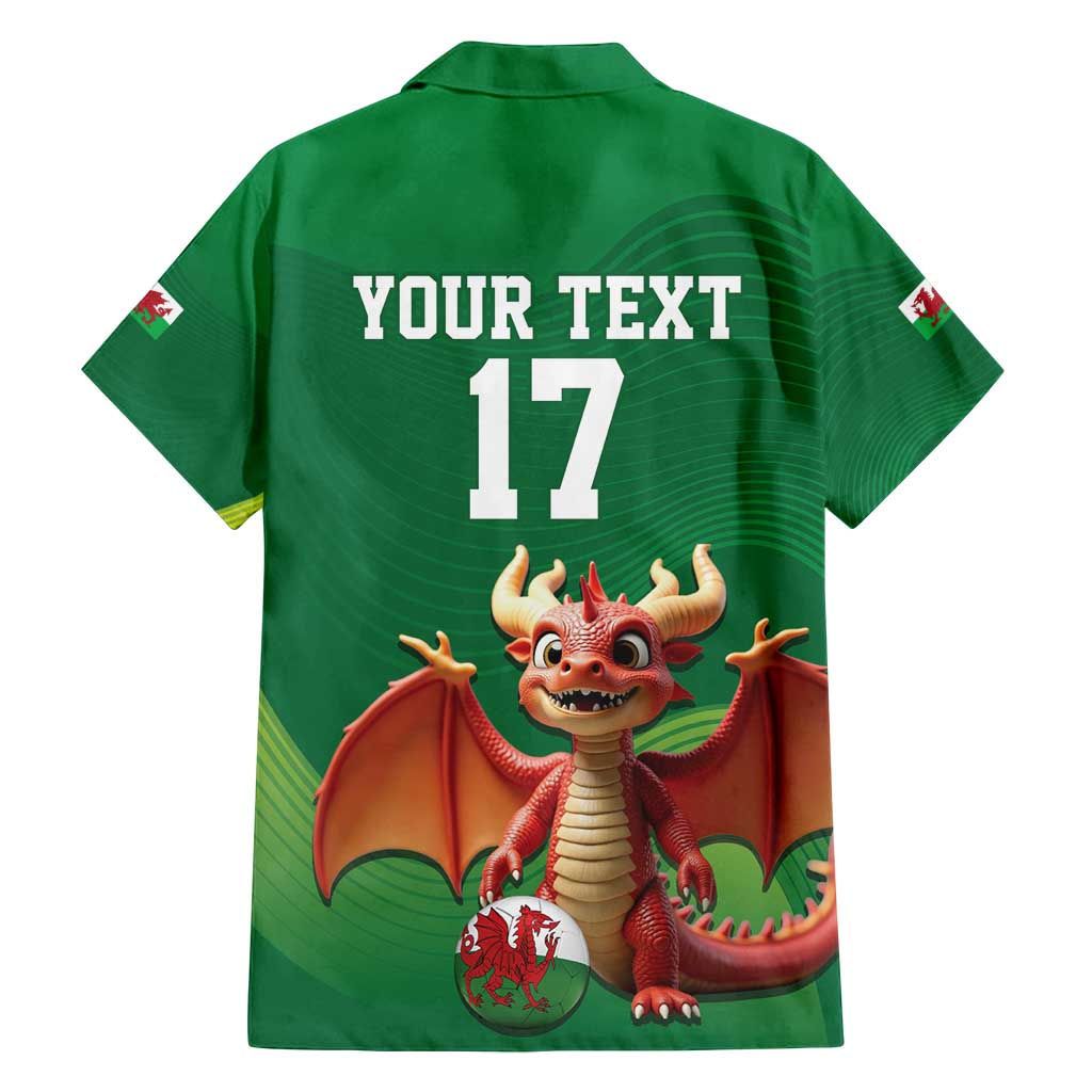 Custom Wales Football Go Champions Family Matching Off Shoulder Maxi Dress and Hawaiian Shirt Cymru am byth Green Style