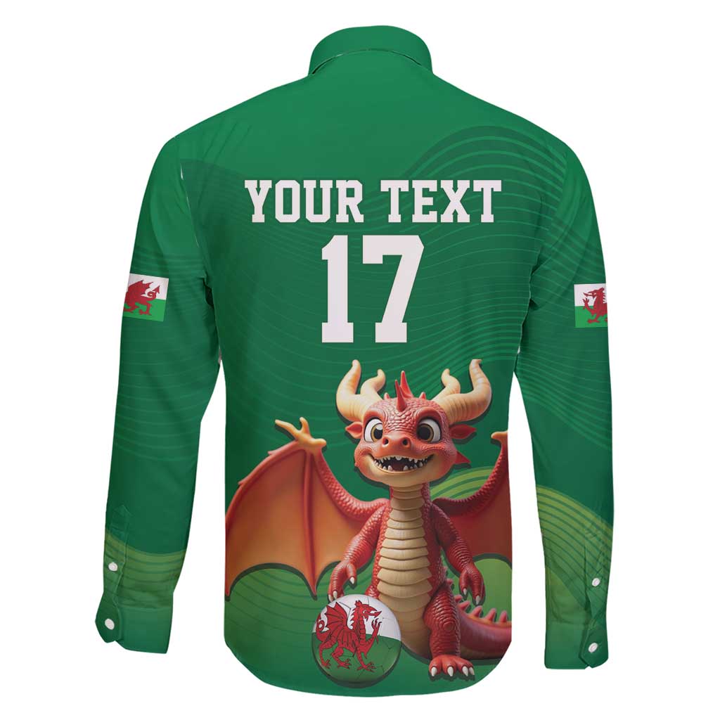 Custom Wales Football Go Champions Family Matching Short Sleeve Bodycon Dress and Hawaiian Shirt Cymru am byth Green Style