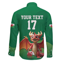 Custom Wales Football Go Champions Family Matching Short Sleeve Bodycon Dress and Hawaiian Shirt Cymru am byth Green Style