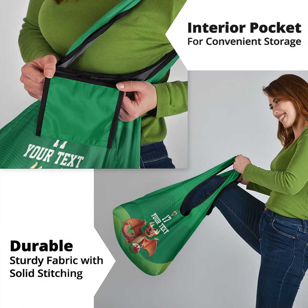 Custom Wales Football Go Champions Grocery Bag Cymru am byth Green Style