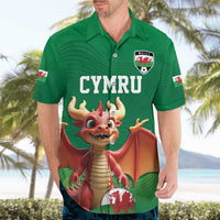 Custom Wales Football Go Champions Hawaiian Shirt Cymru am byth Green Style