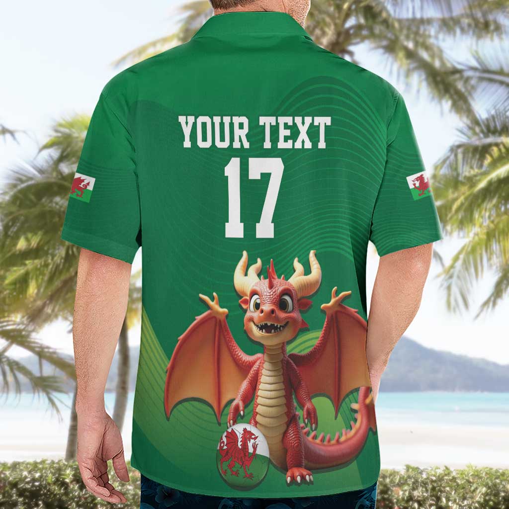Custom Wales Football Go Champions Hawaiian Shirt Cymru am byth Green Style