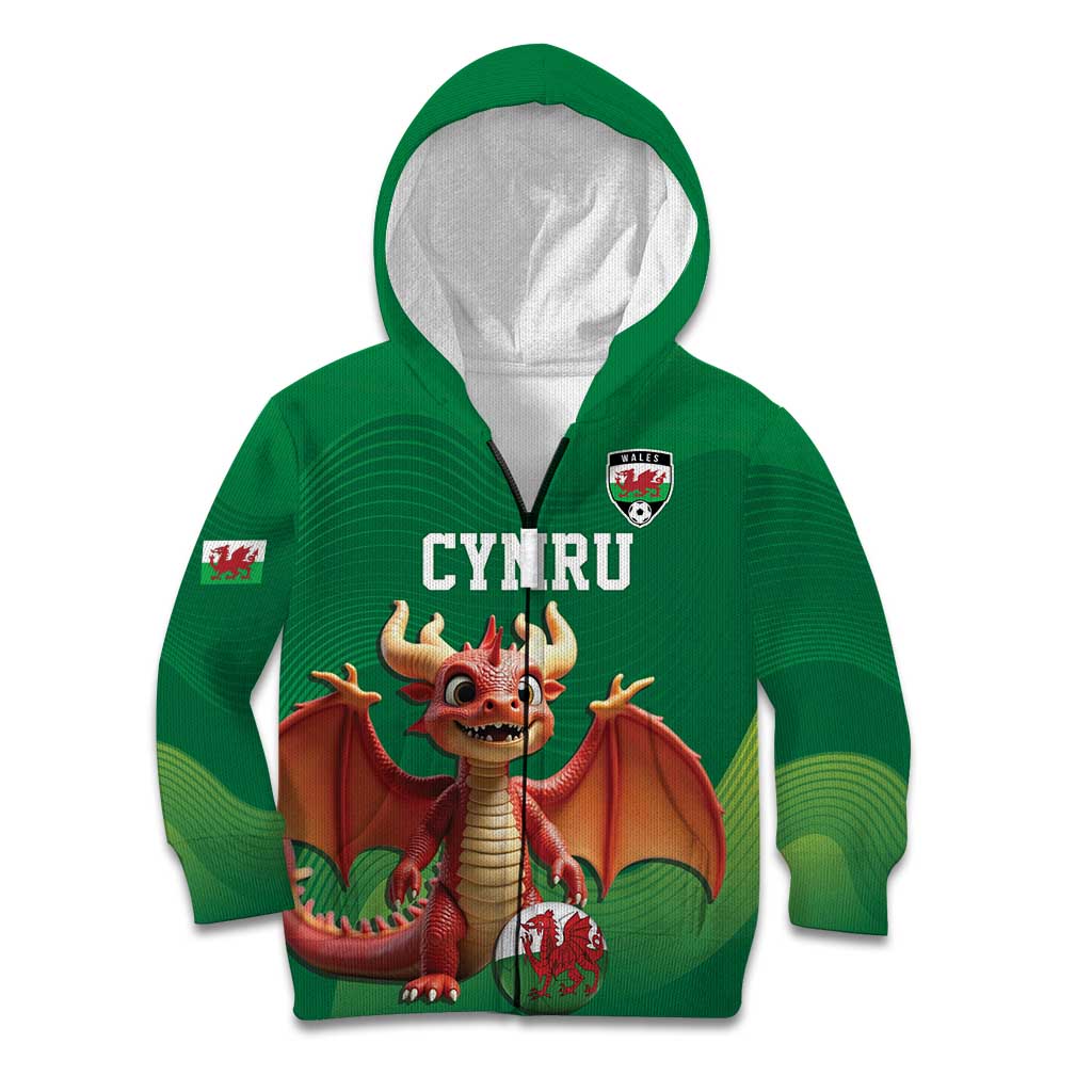 Custom Wales Football Go Champions Kid Hoodie Cymru am byth Green Style