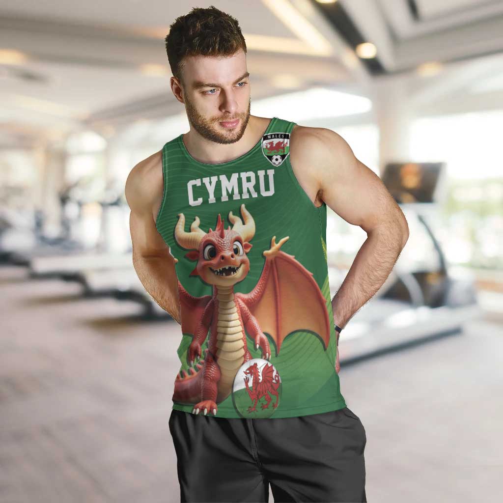 Custom Wales Football Go Champions Men Tank Top Cymru am byth Green Style