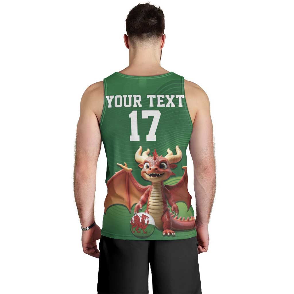 Custom Wales Football Go Champions Men Tank Top Cymru am byth Green Style