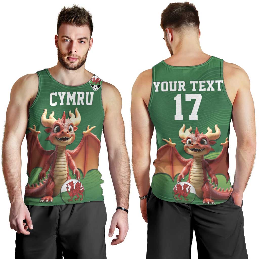 Custom Wales Football Go Champions Men Tank Top Cymru am byth Green Style