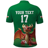 Custom Wales Football Go Champions Polo Shirt Cymru am byth Green Style
