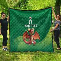 Custom Wales Football Go Champions Quilt Cymru am byth Green Style