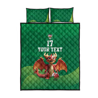 Custom Wales Football Go Champions Quilt Bed Set Cymru am byth Green Style