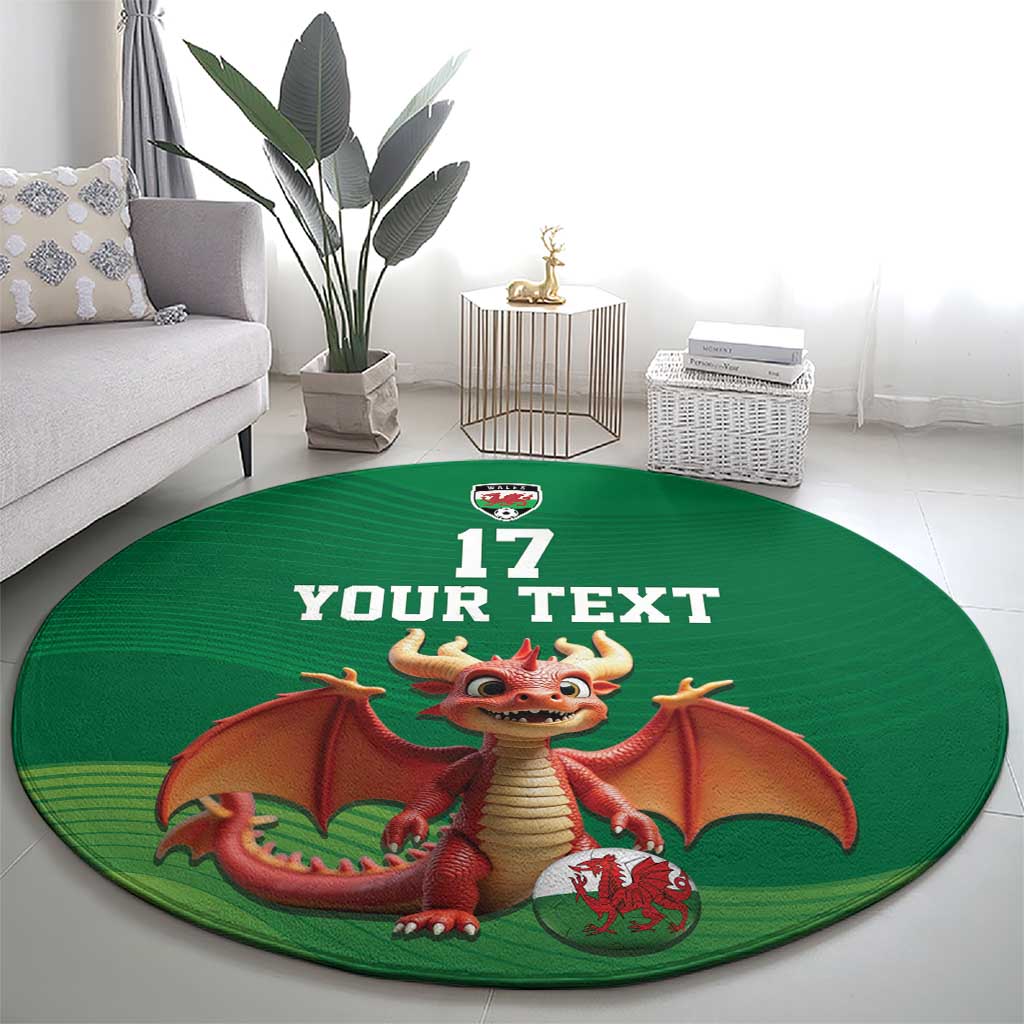 Custom Wales Football Go Champions Round Carpet Cymru am byth Green Style