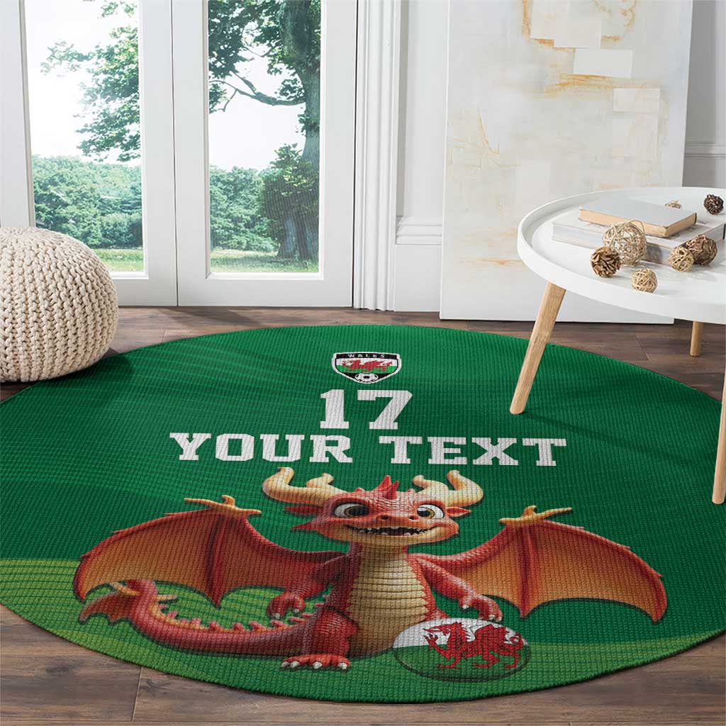 Custom Wales Football Go Champions Round Carpet Cymru am byth Green Style