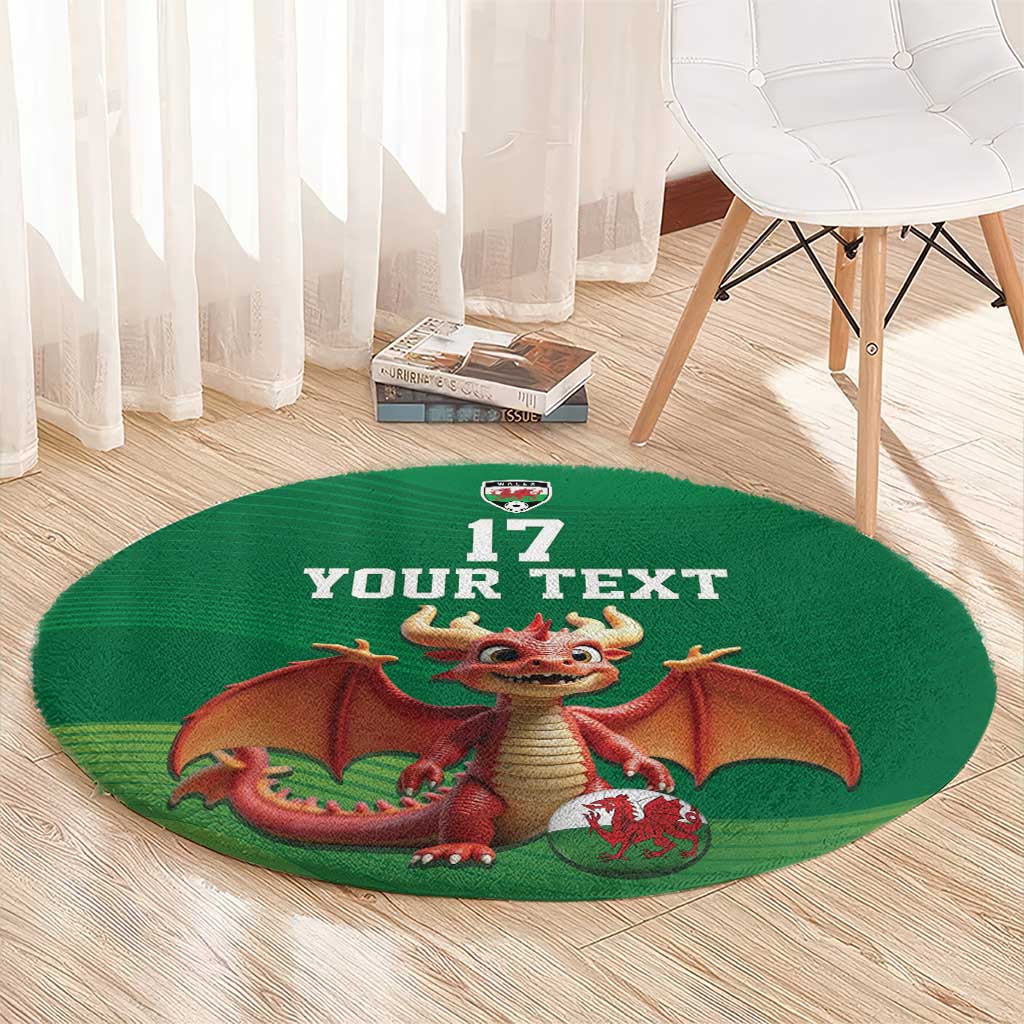 Custom Wales Football Go Champions Round Carpet Cymru am byth Green Style