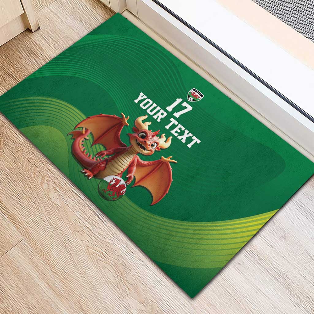 Custom Wales Football Go Champions Rubber Doormat Cymru am byth Green Style