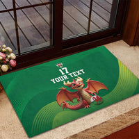 Custom Wales Football Go Champions Rubber Doormat Cymru am byth Green Style