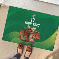Custom Wales Football Go Champions Rubber Doormat Cymru am byth Green Style