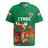 Custom Wales Football Go Champions Rugby Jersey Cymru am byth Green Style