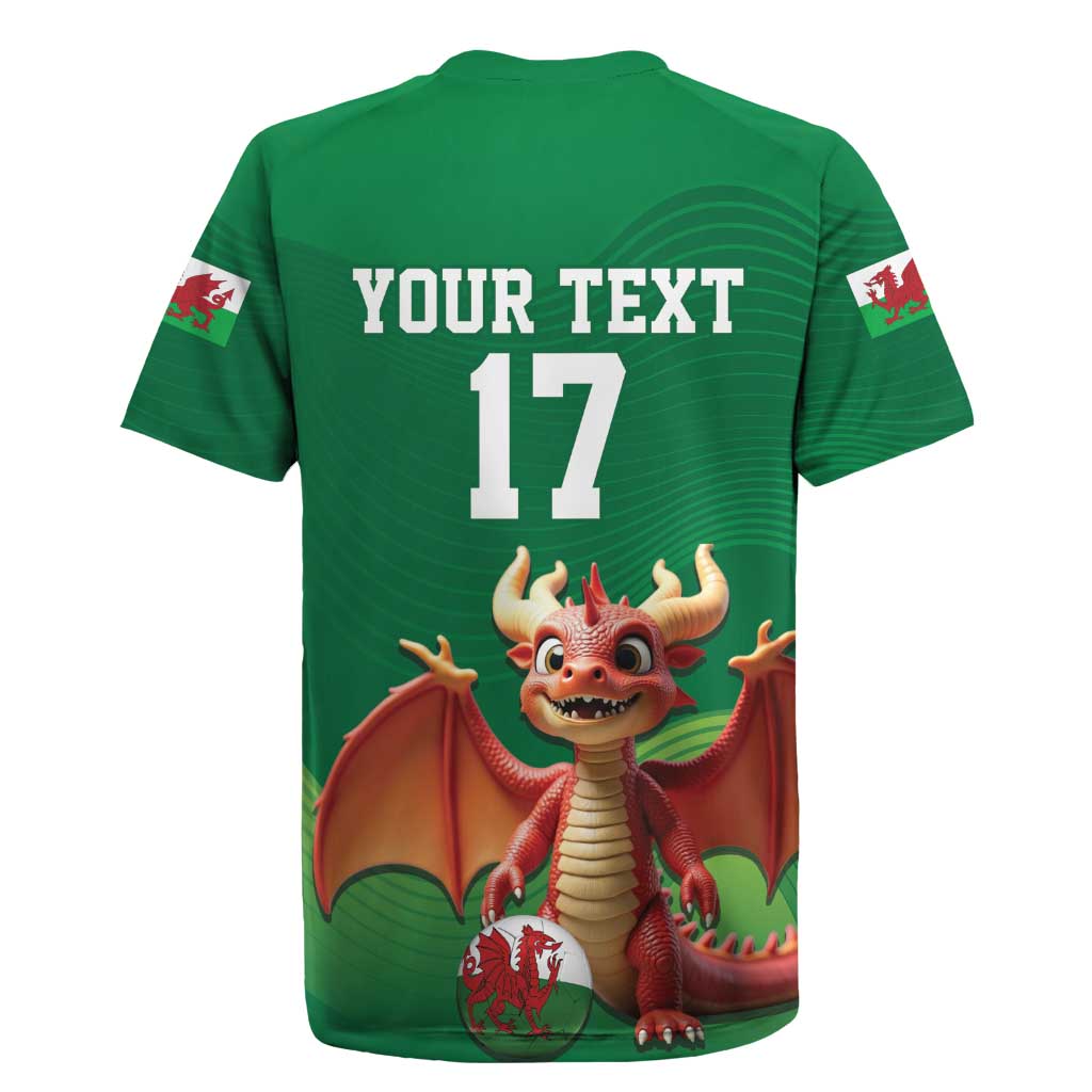 Custom Wales Football Go Champions Rugby Jersey Cymru am byth Green Style