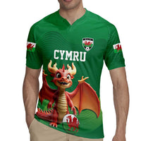 Custom Wales Football Go Champions Rugby Jersey Cymru am byth Green Style