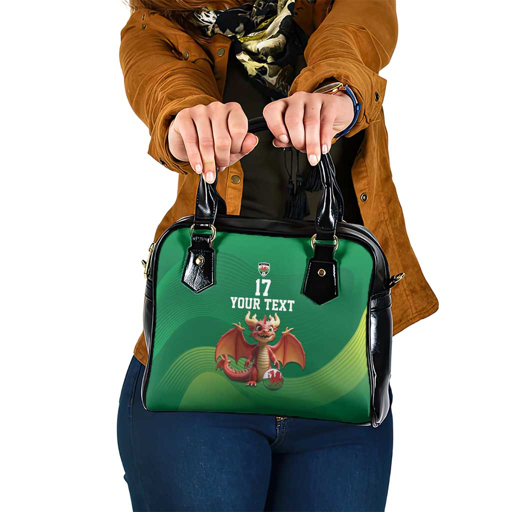 Custom Wales Football Go Champions Shoulder Handbag Cymru am byth Green Style