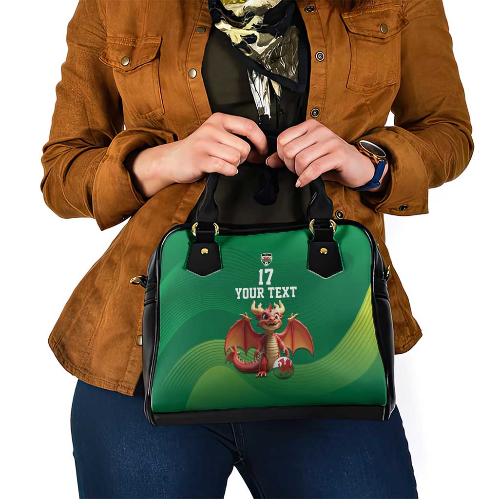 Custom Wales Football Go Champions Shoulder Handbag Cymru am byth Green Style