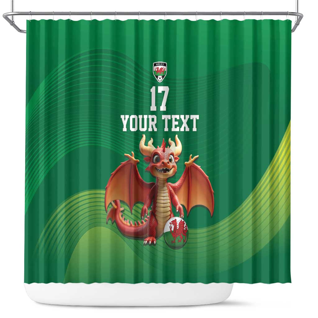 Custom Wales Football Go Champions Shower Curtain Cymru am byth Green Style