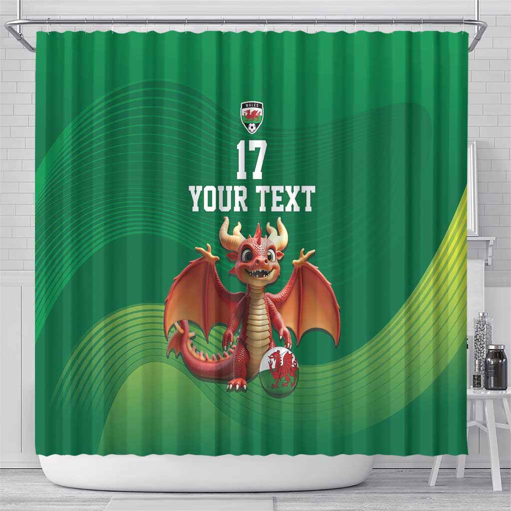 Custom Wales Football Go Champions Shower Curtain Cymru am byth Green Style