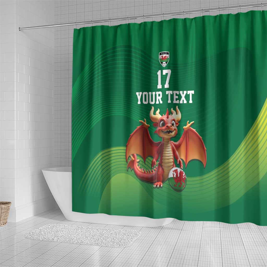 Custom Wales Football Go Champions Shower Curtain Cymru am byth Green Style