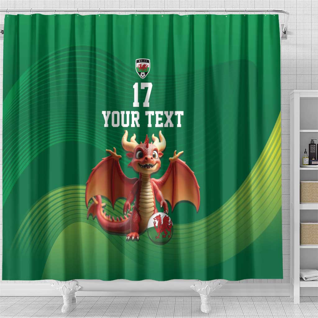 Custom Wales Football Go Champions Shower Curtain Cymru am byth Green Style