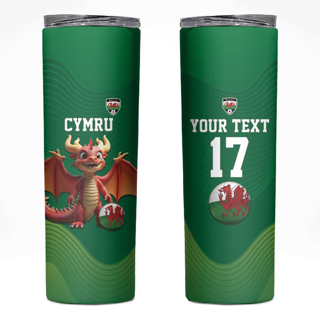 Custom Wales Football Go Champions Skinny Tumbler Cymru am byth Green Style